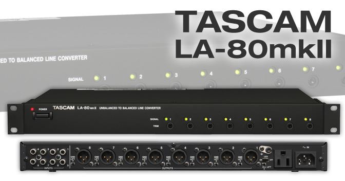 Tascam LA-80MK2 8-kanałowy symetryzator RACK 1U